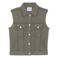 Kujten - Jess Cashmere Ärmellose Jacke | Meliertes Khaki