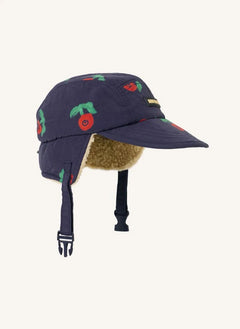 Bobo Choses - Flowered Sherpa-Mütze Recycelte Fasern | Dunkelblau