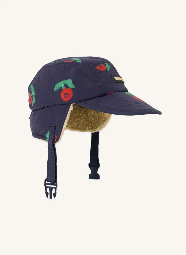 Bobo Choses - Flowered Sherpa-Mütze Recycelte Fasern | Dunkelblau