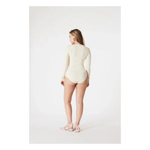 Icone - Claudia Body aus Bio-Baumwollripp | Ecru