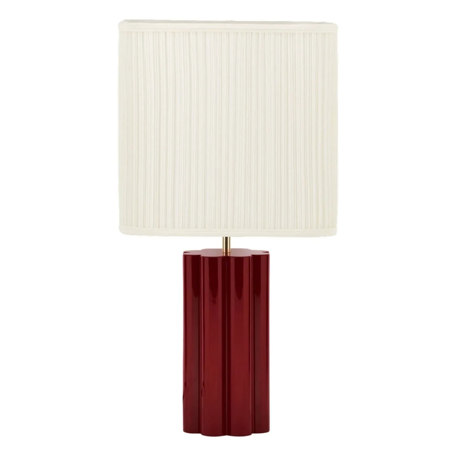 The Socialite Family - Gioia Tischlampe aus lackiertem Holz und geraffter Baumwolle - EU-Version (220 V) | Bordeaux