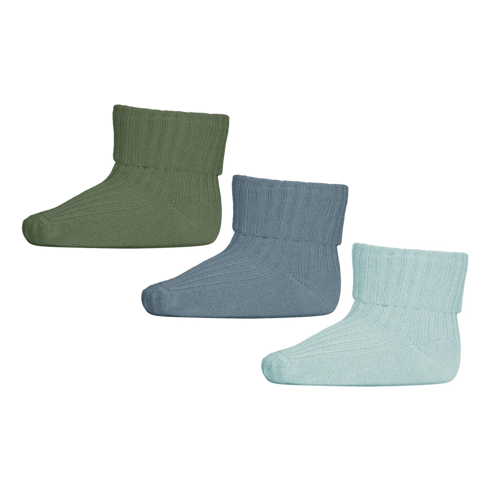 Mp Denmark - Set aus 3 Paar gerippten Baumwollsocken | Blau