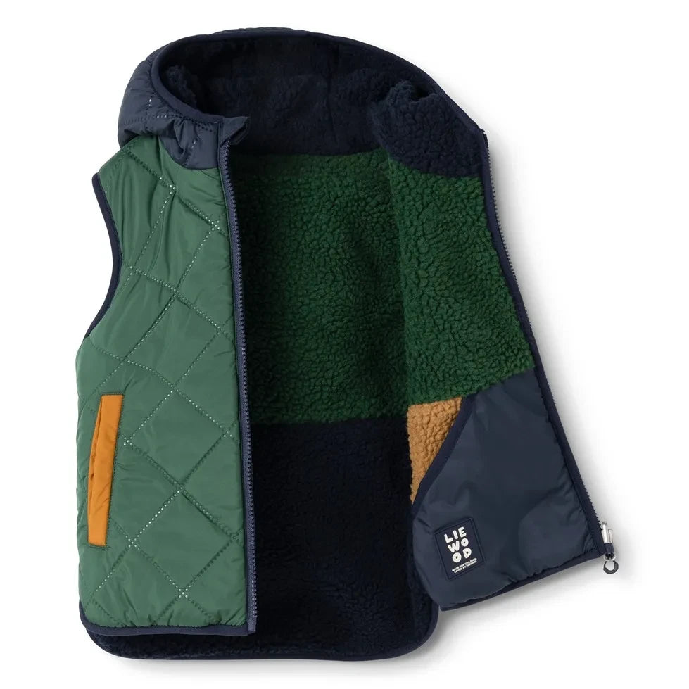 Liewood - Diana Sherpa-Ärmellose Jacke, hergestellt aus recycelten Fasern | Nachtblau