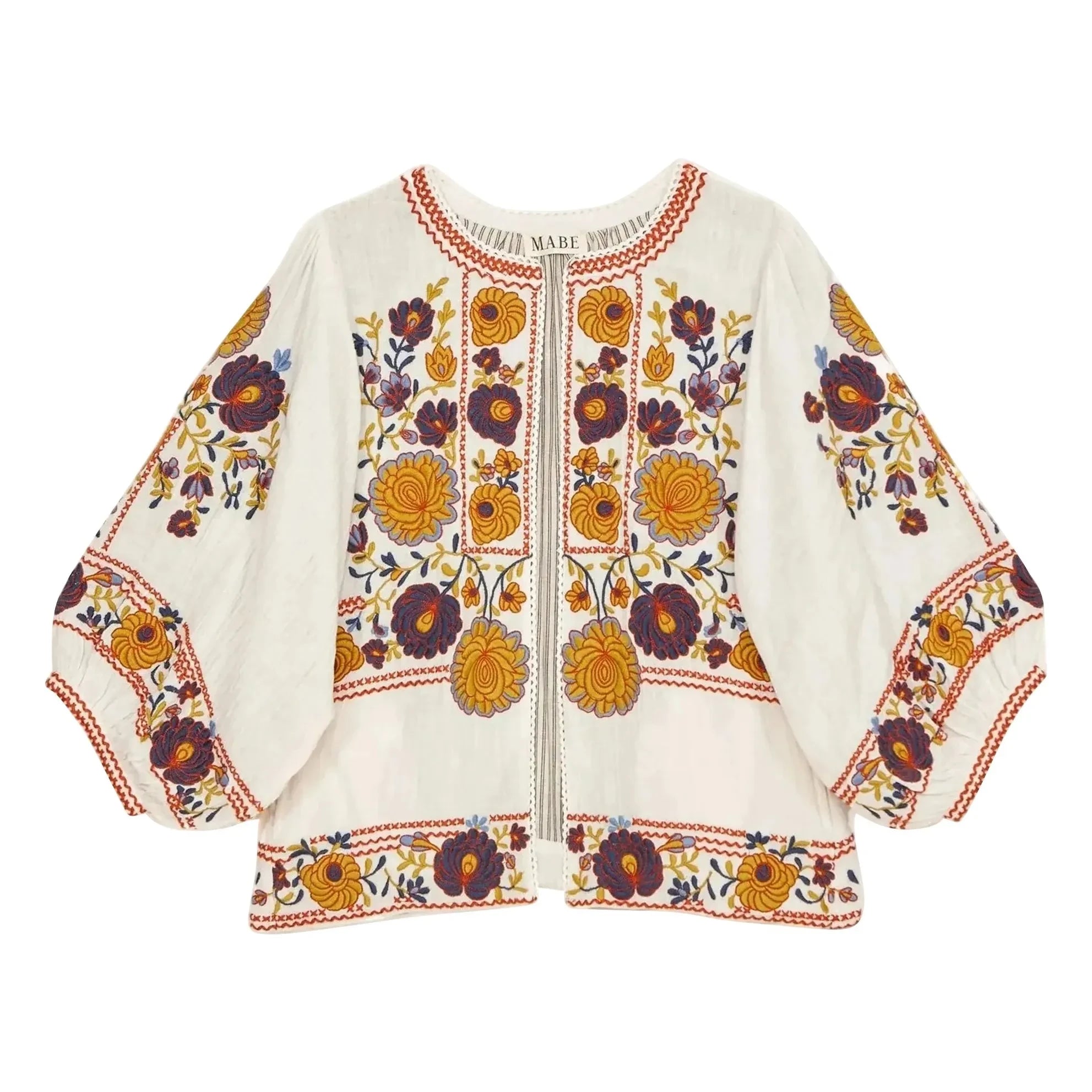 M.A.B.E. - Greta Jacke mit Baumwollstickerei | Orange