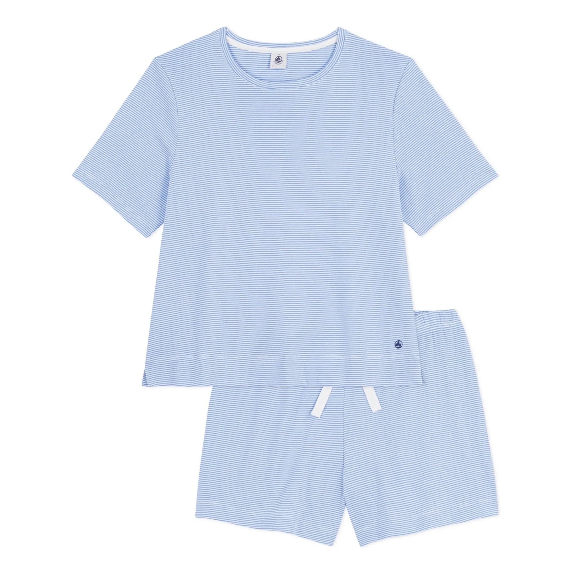 Petit Bateau - Gestreifte Pyjamashorts aus Bio-Baumwolle | Blau
