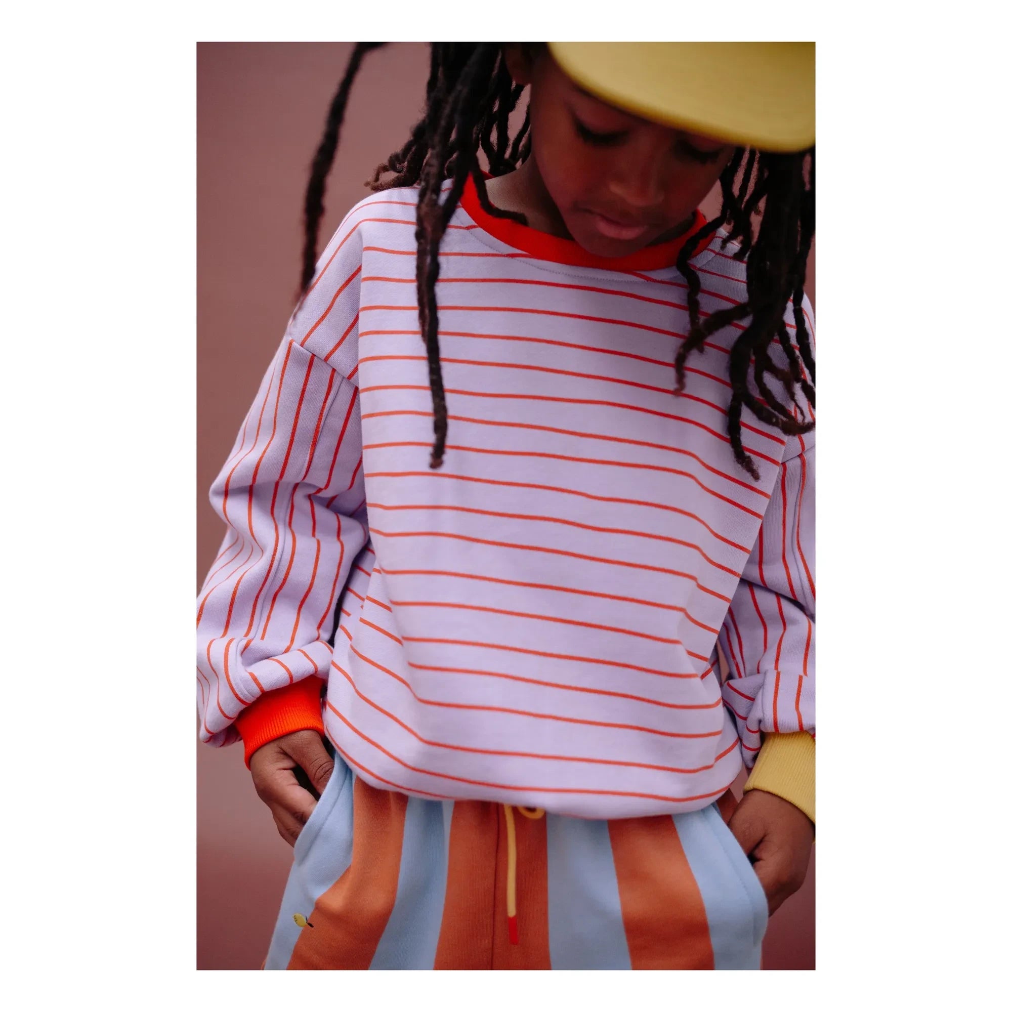 Sticky Lemon - Sticky Lemon Gestreifter Pullover-Aufnäher | Hellblau