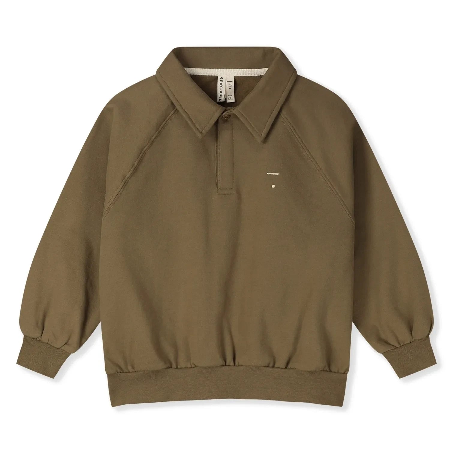 Gray Label - Organik pamuk polo yaka sweatshirt | Kahverengi