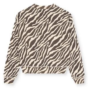 the new society - Baumwoll-Sweatshirt mit Zebra-Logo | Schwarz