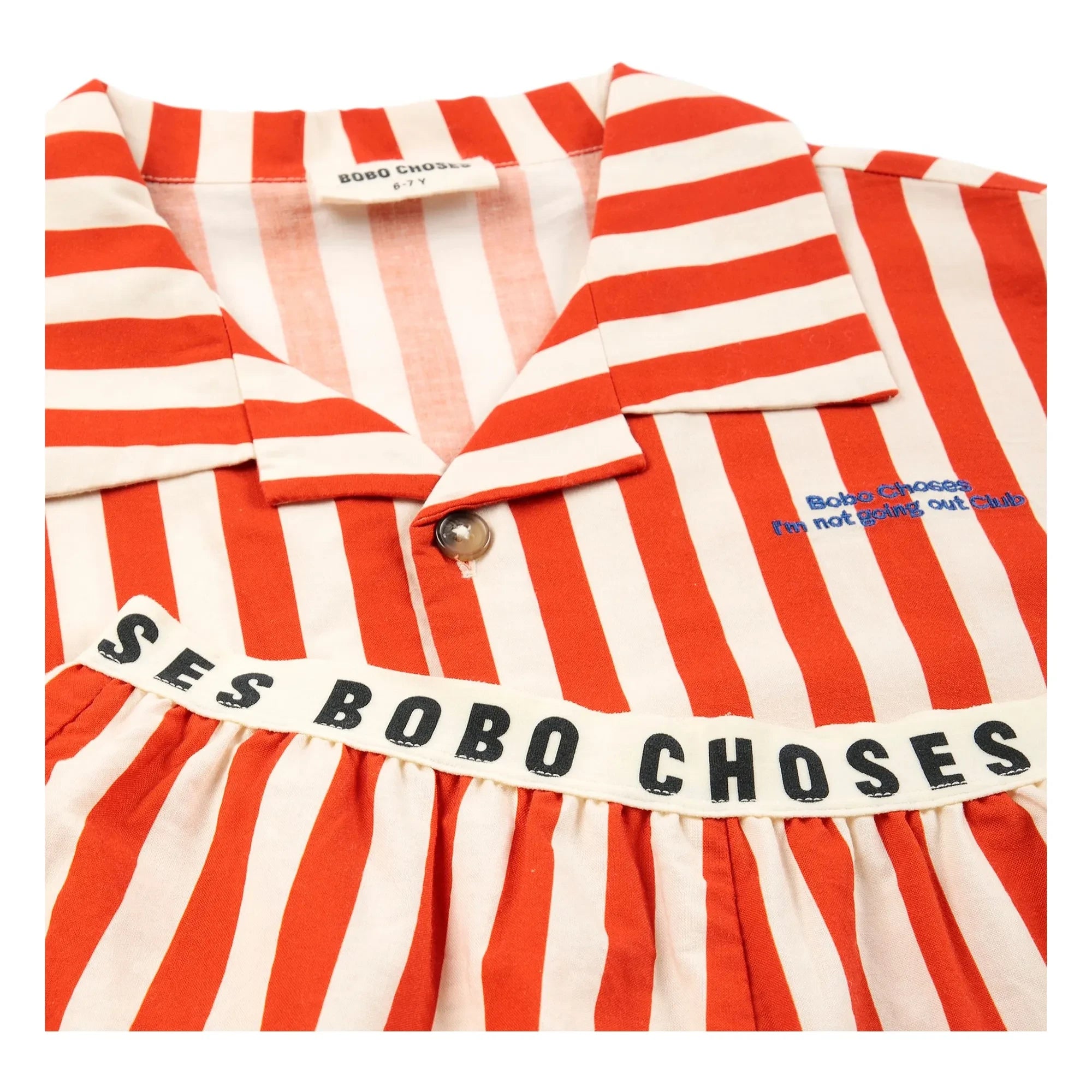 Bobo Choses - Gestreiftes Bio-Baumwoll Hemd und Shorts Set | Rot