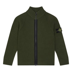 Stone Island - Weste mit Reißverschluss und Woll-Logo | Khaki