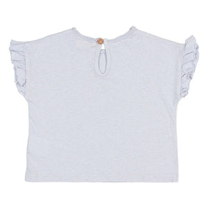 Búho - Baby Leinen Rüschen-T-Shirt | Hellblau