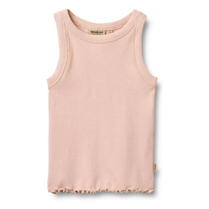 Weizen - Minka geripptes Tanktop aus Bio-Baumwolle | Blassrosa