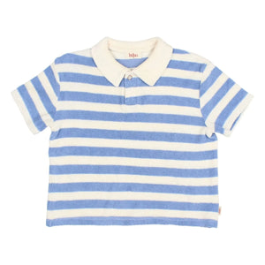 Búho - Gestreiftes Bio-Baumwolle Polo-Shirt | Hellblau