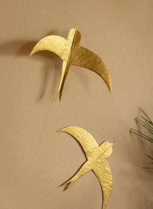 Muskhane - Schwalben-Wanddekoration - 10er-Set | Gold