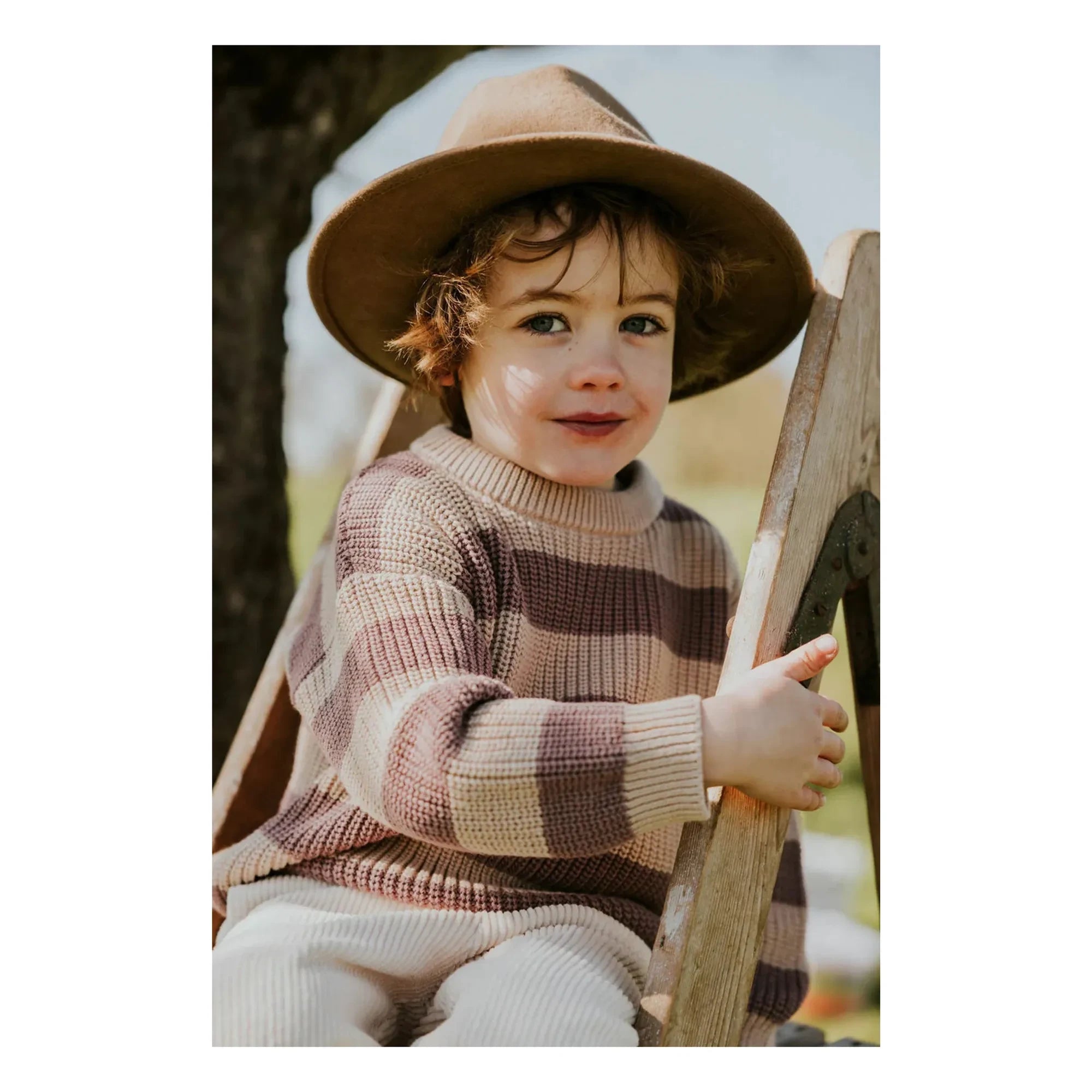 Yuki - Gestreifter Pullover aus Bio-Baumwolle | Sand