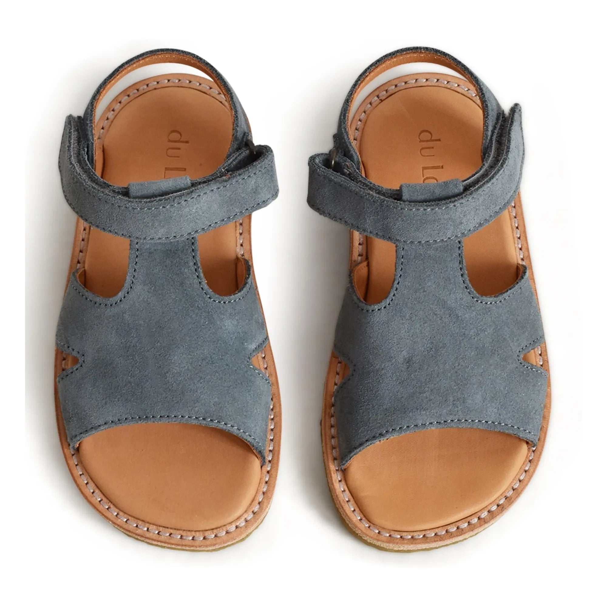 du Loua - Du Alfie Wildleder Sandalen | Grau Blau