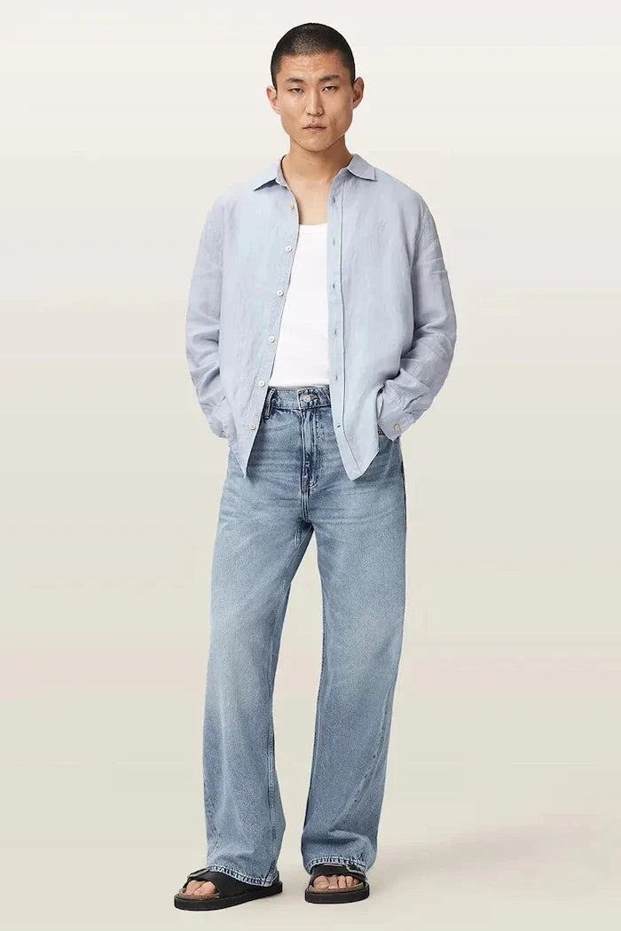 AllSaints erkek keten gömlek LOOM