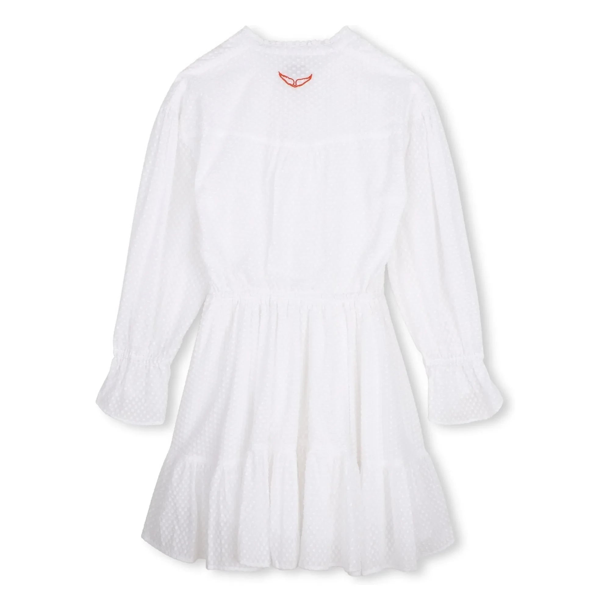 Zadig & Voltaire – Elastisches Dobby-Rüschenkleid | Weiß