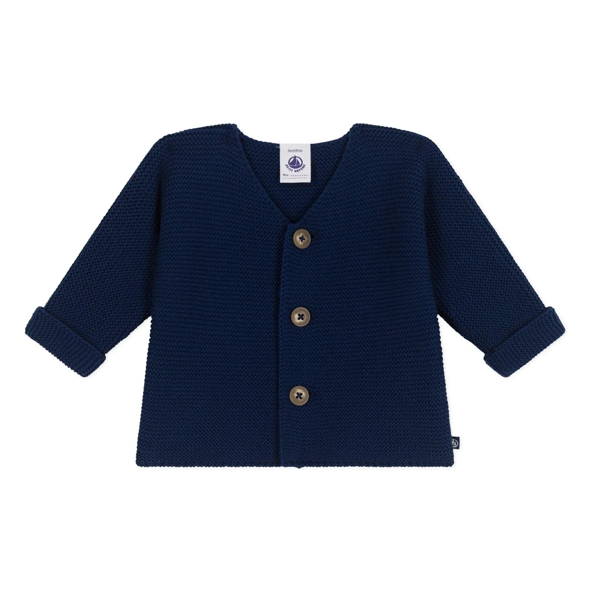 Petit Bateau - Barby Strickjacke aus Bio-Baumwolle | Marineblau