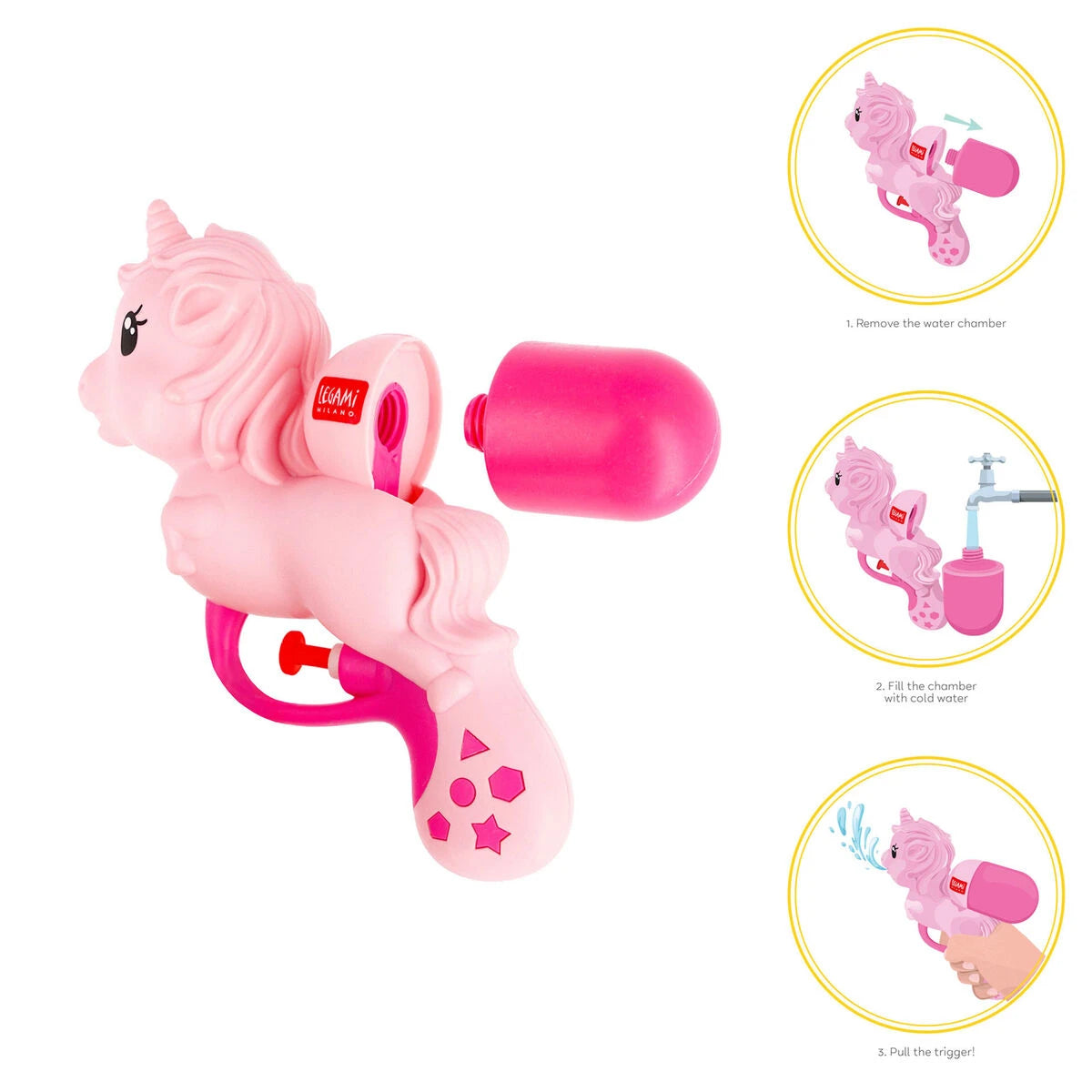 Legami - Einhorn Wasserpistole für Kinder - Wasserpistole