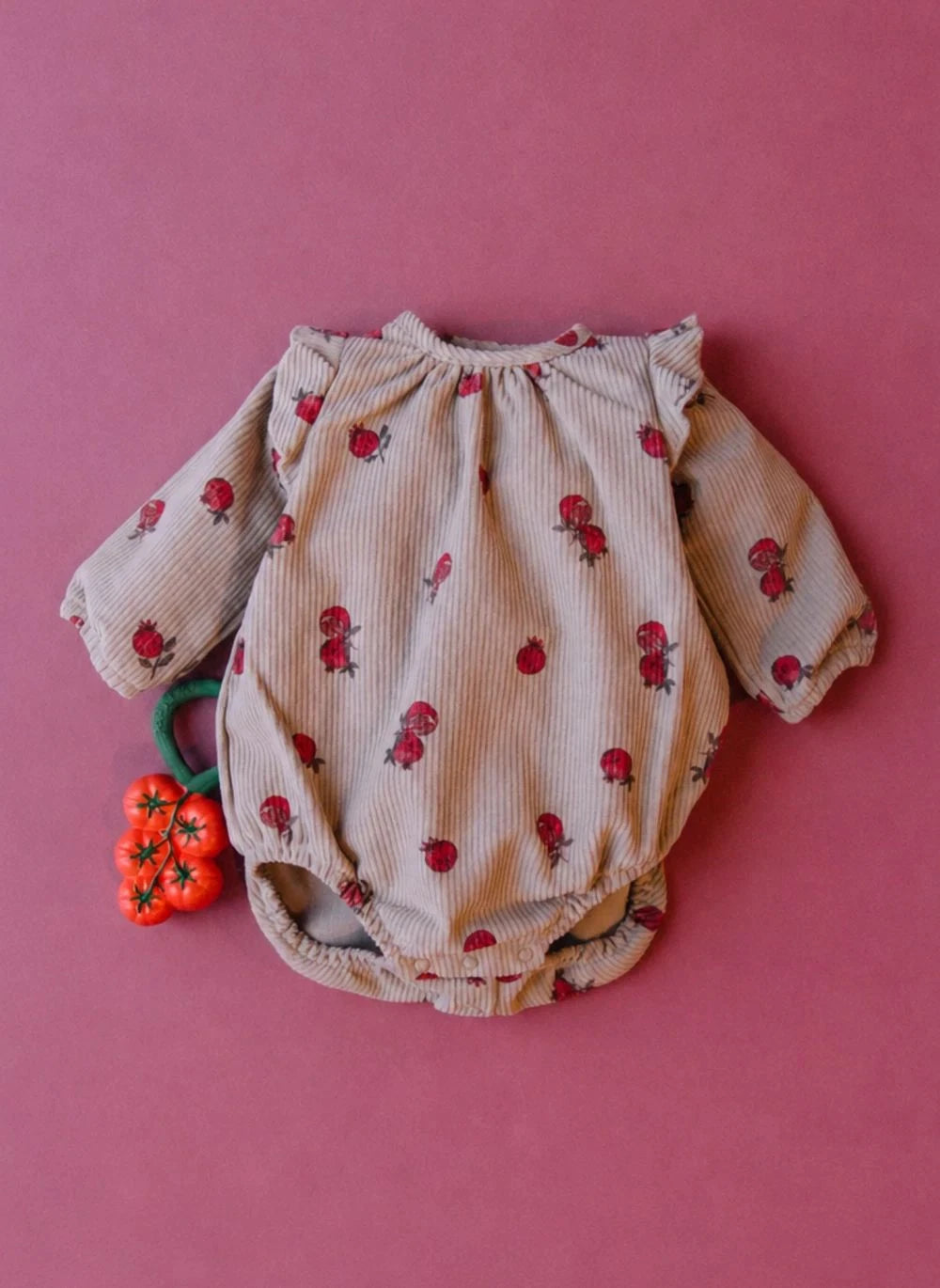 Studio Bohème - Esmée Grenades Fitilli Samt Bio-Baumwolle Overall | Taupe Braun