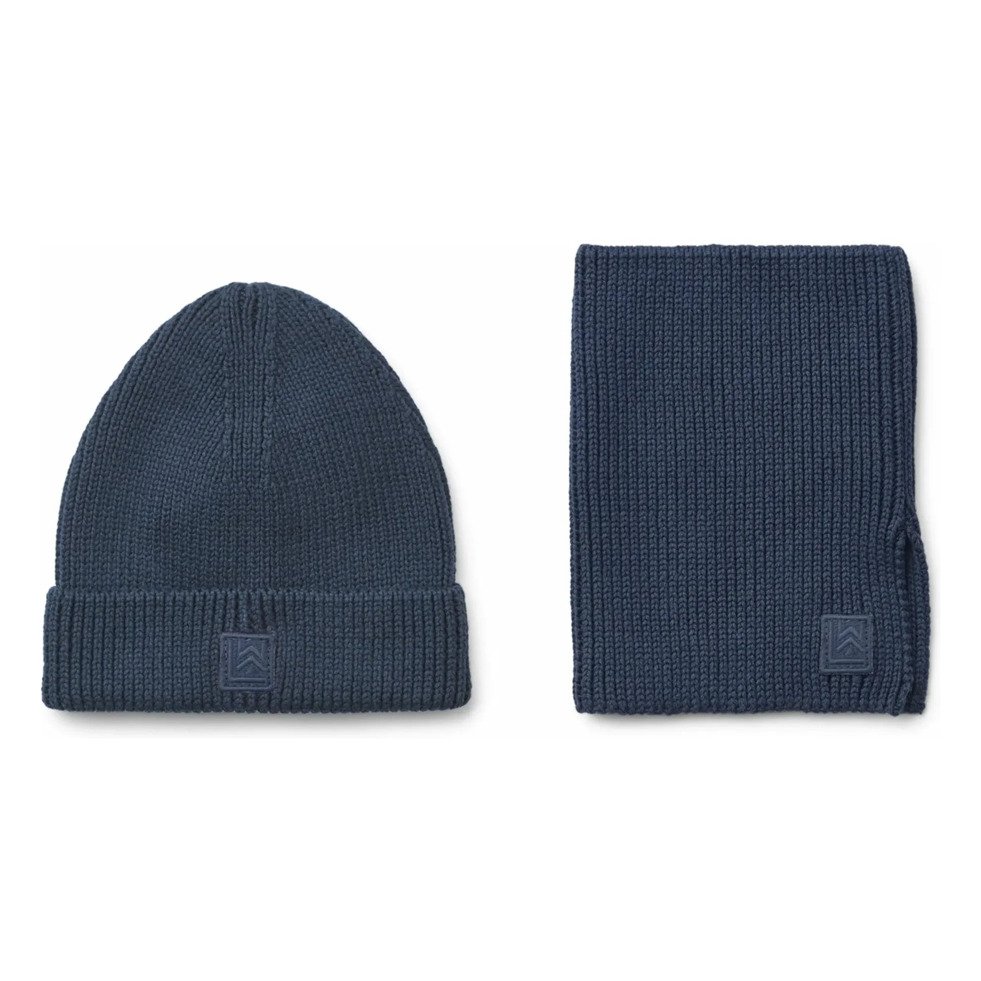 Liewood – Lina Mütze und Halswärmer Set aus Bio-Baumwolle | Marineblau