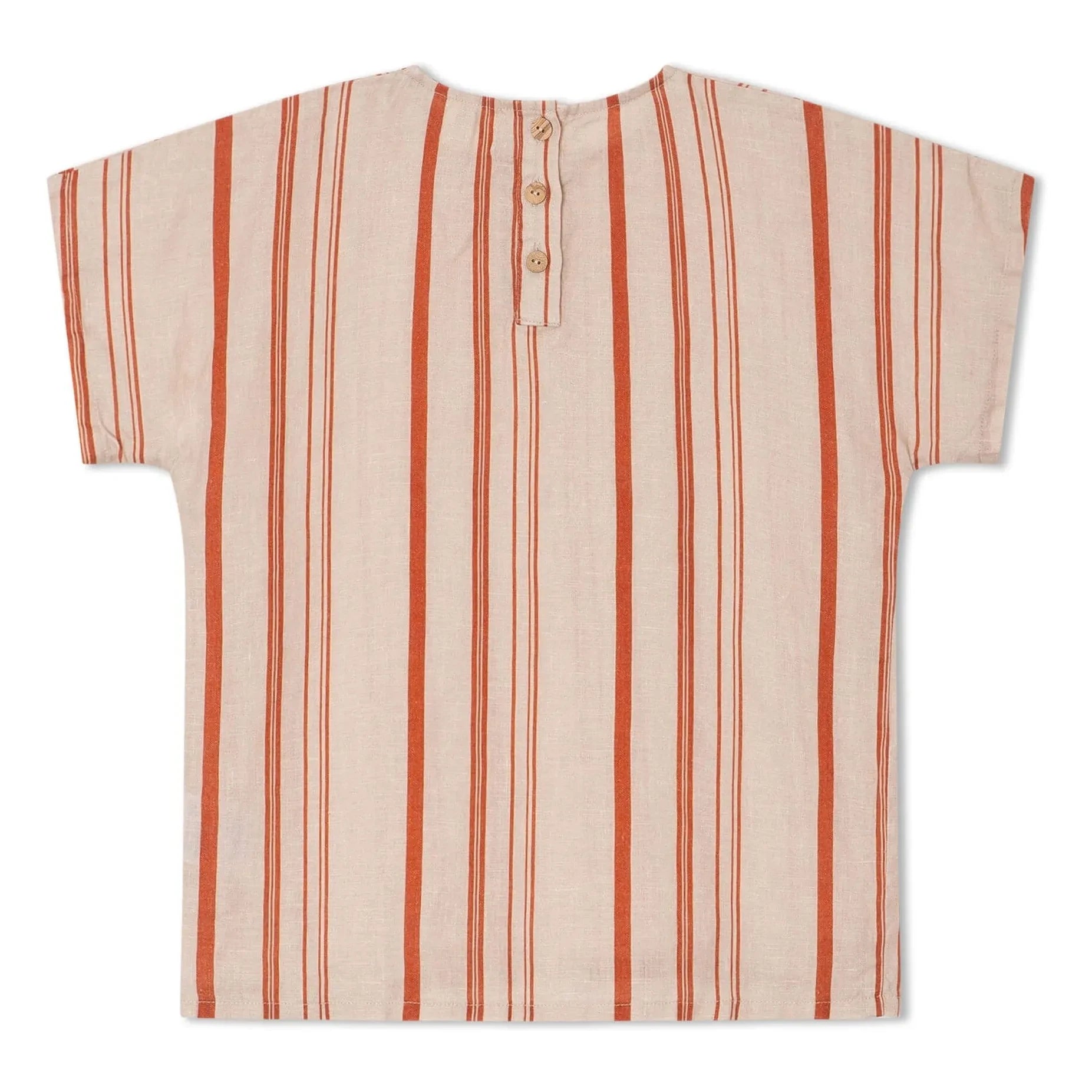 Matona - Easy Gestreiftes Leinen-T-Shirt | Gebrochenes Weiß