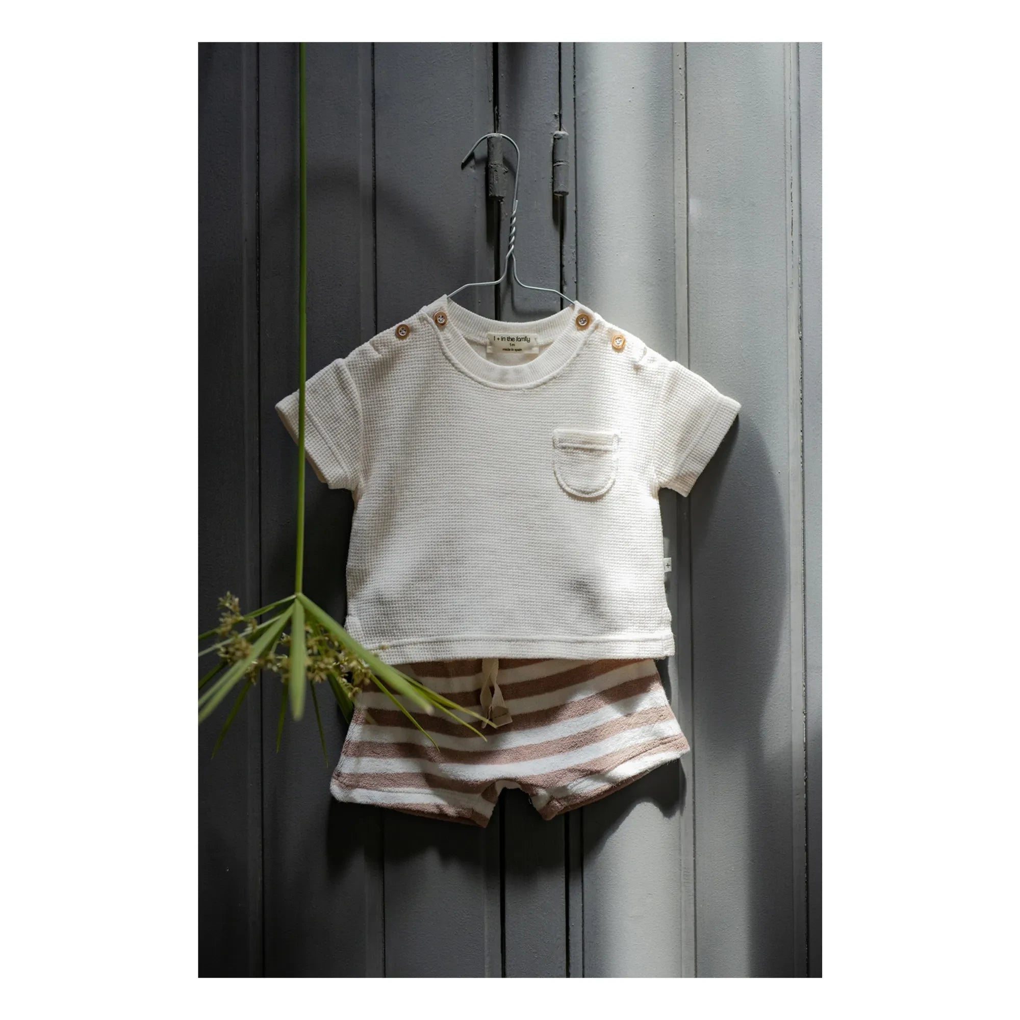 1+ in the family - Delion Waffle T-Shirt | Ecru