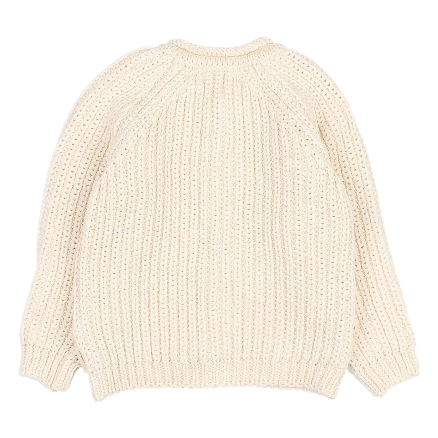 Búho - Côtes Perlées Strickjacke aus Bio-Baumwolle | Ecru