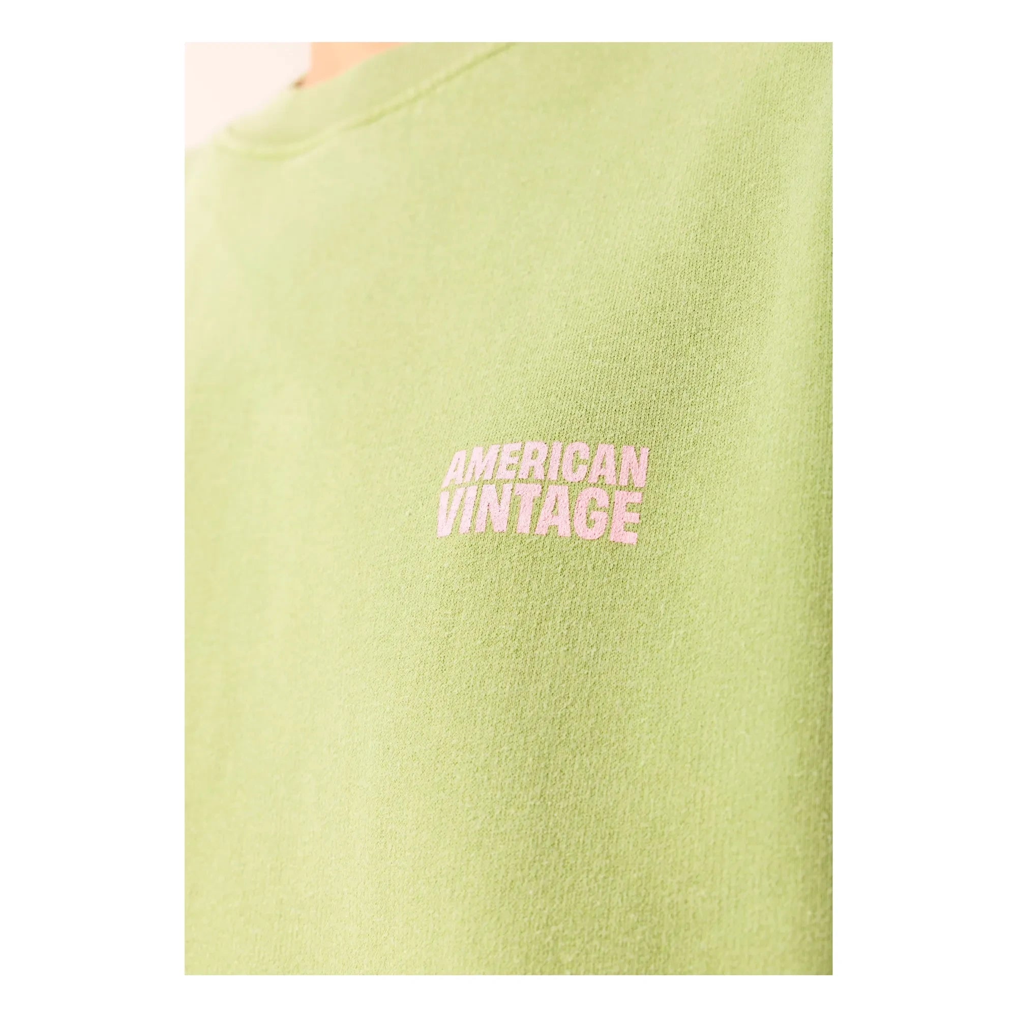 American Vintage - Plizzy Baumwoll-Sweatshirt | Blassgrün