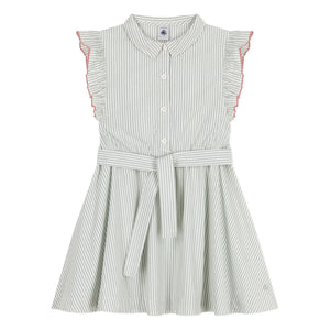 Petit Bateau - Blotilde Kleid aus Bio-Baumwoll-Popeline | Weiß