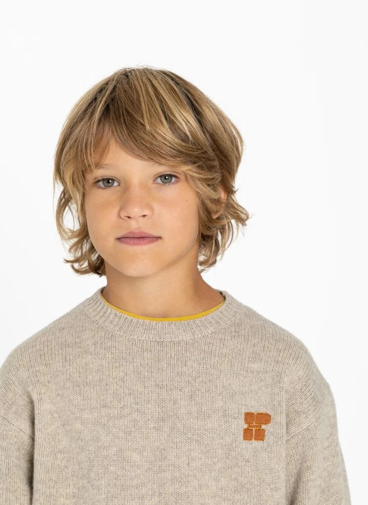 Hundred Pieces - Mika Merino Wolle Pullover | Grau Melange