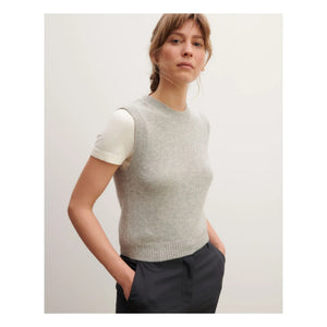 Bompard – Kaschmir-Rundhalsweste | Silbergrau