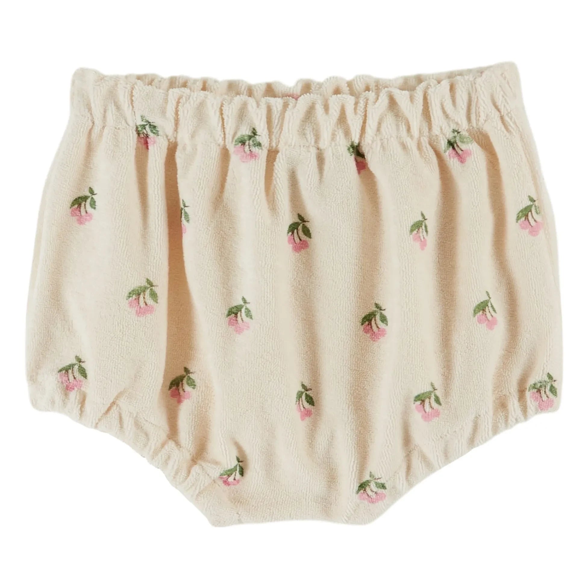 Emile et Ida - Kirsche Bio-Baumwoll-Bloomer mit Schwammstruktur | Creme