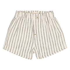 Búho - Gestreifte Leinenshorts | Ecru