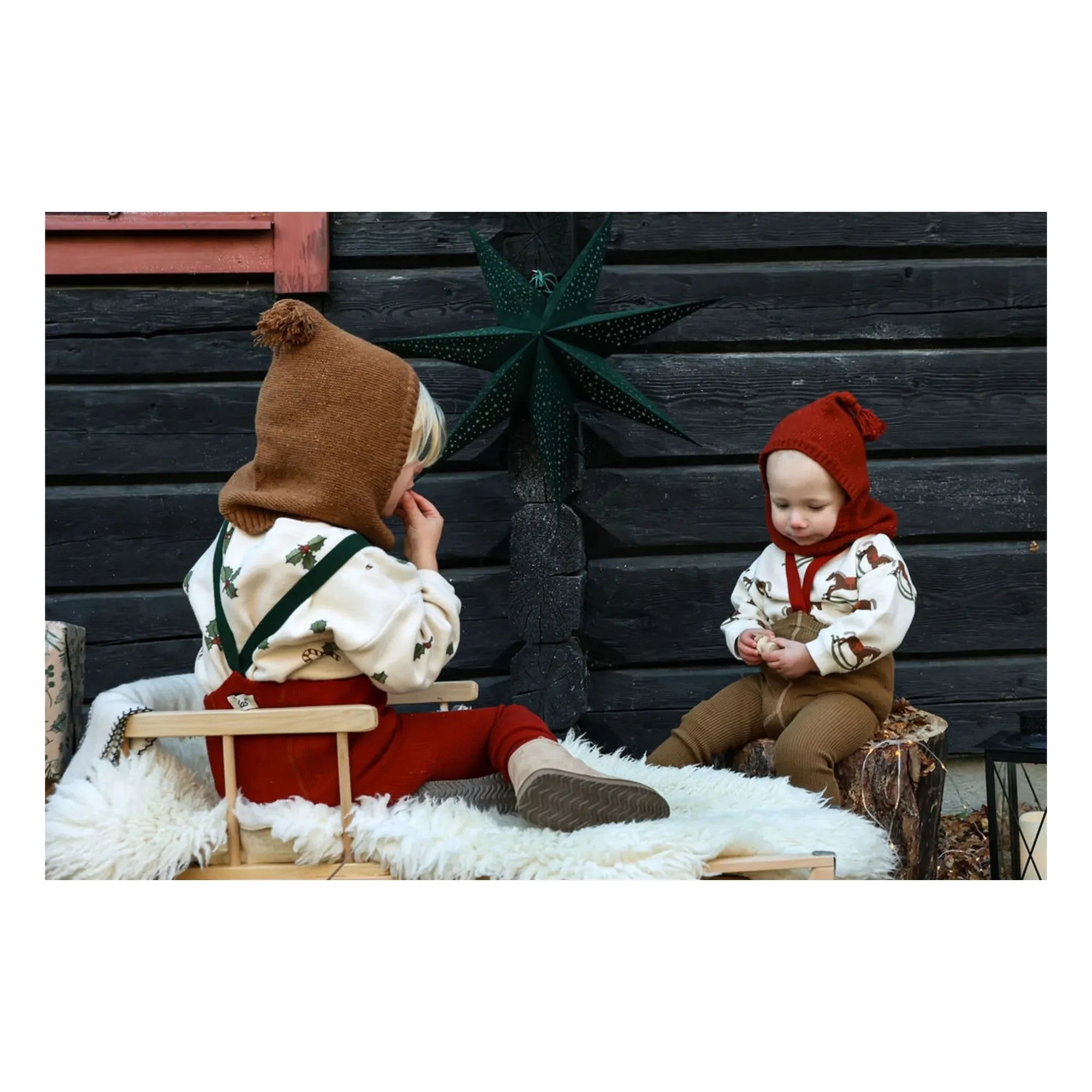 Silly Silas - Weihnachts-Strumpfhose aus Bio-Baumwolle | Olivgrün