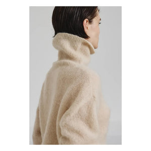Pomandère – Rollkragenpullover aus Wolle und Kaschmir | Elfenbein