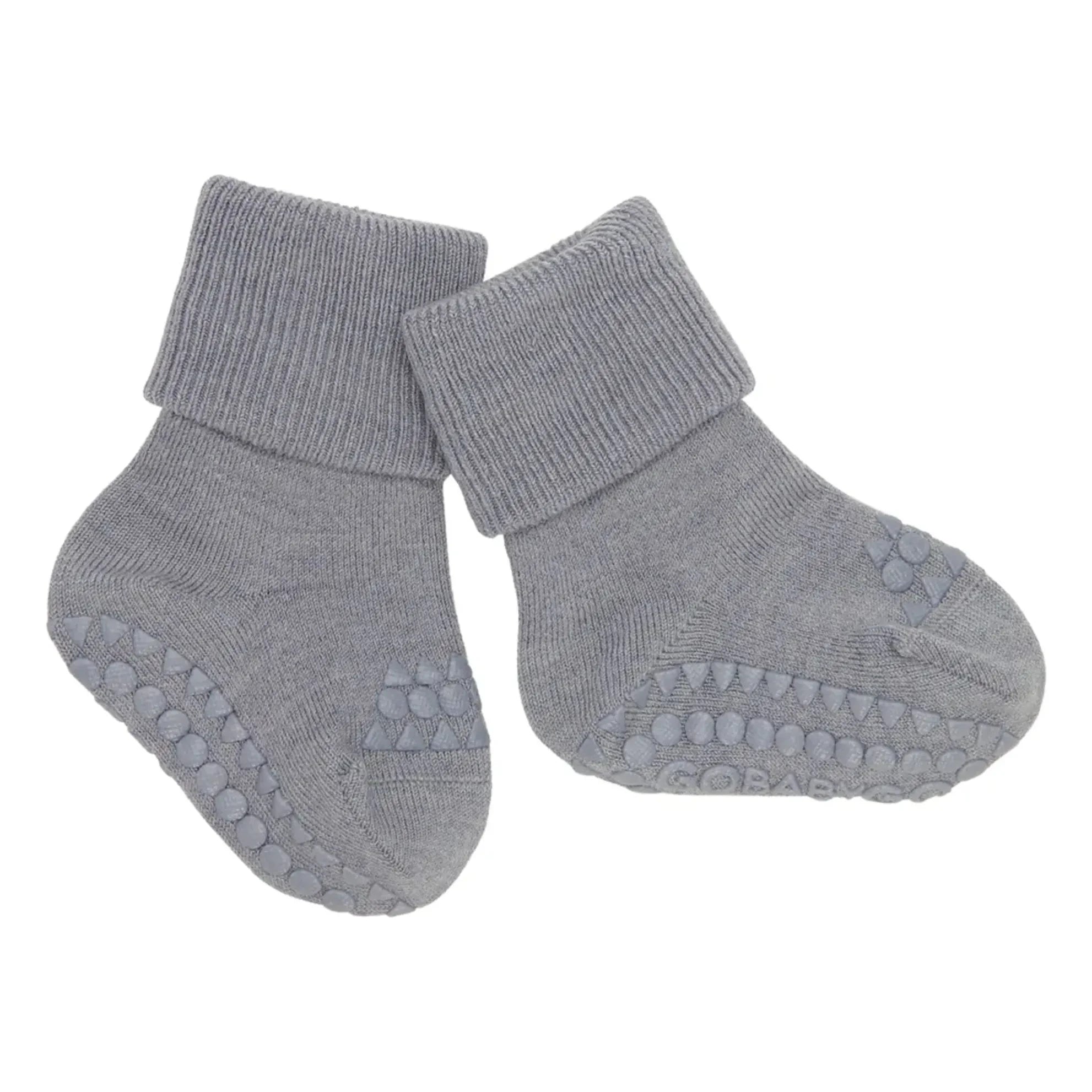 GOBABYGO – Rutschfeste Socken aus Merinowolle | Grau