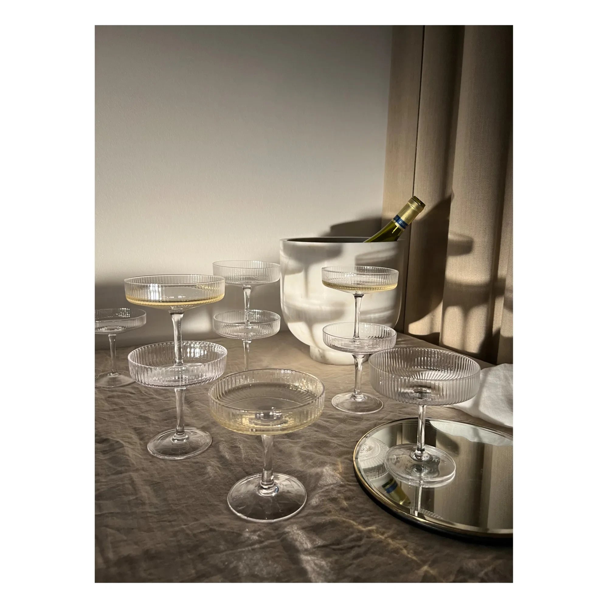 Ferm Living - Ripple Champagnerglas - 2er Set