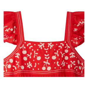 Bonpoint - Cora Bio-Baumwollkleid | Mohnrot
