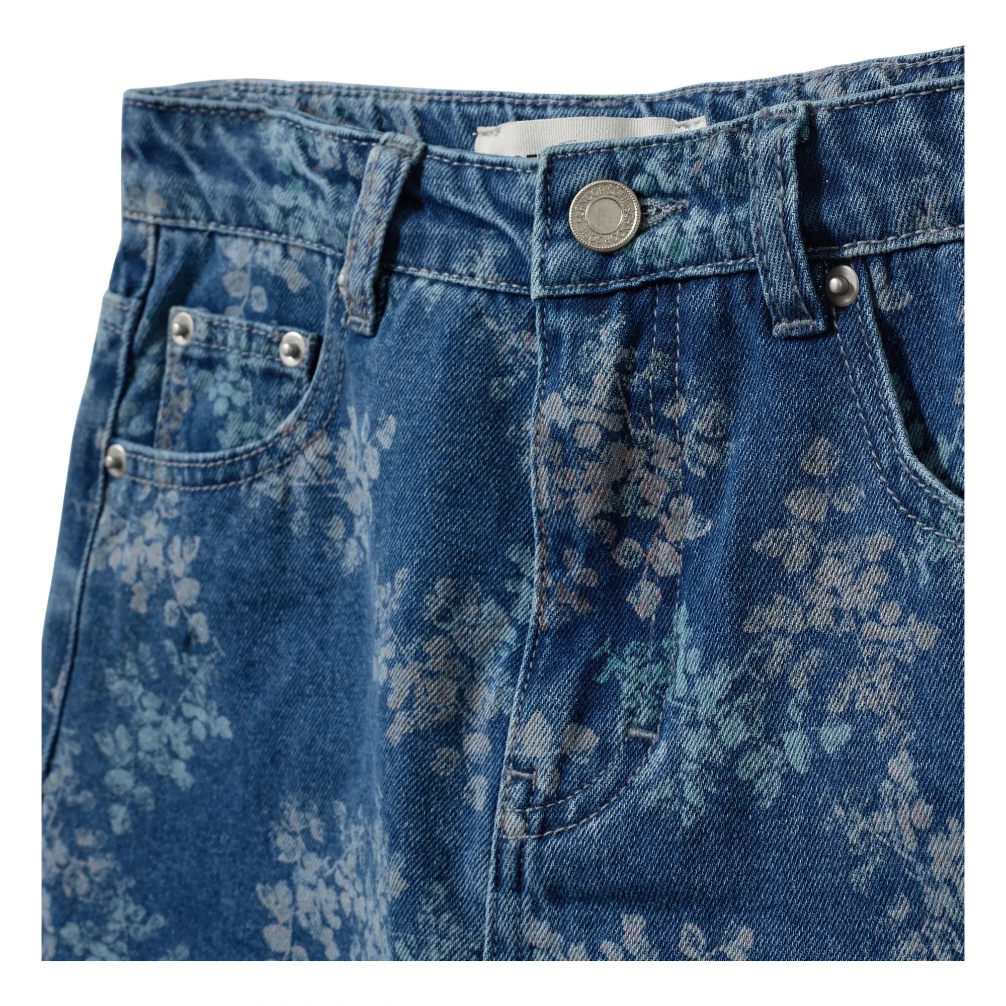Sofie Schnoor - Cally Denim Blumen Minirock | Denim blau