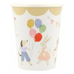 Meri Meri - Tierfreunde Geburtstag Becher - 8er Set