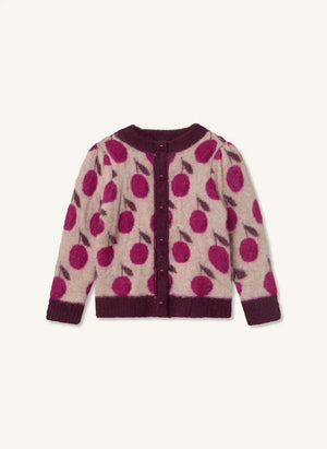 Fliink - Stern-Kirschen Alpaka Wolle Cardigan | Rosa