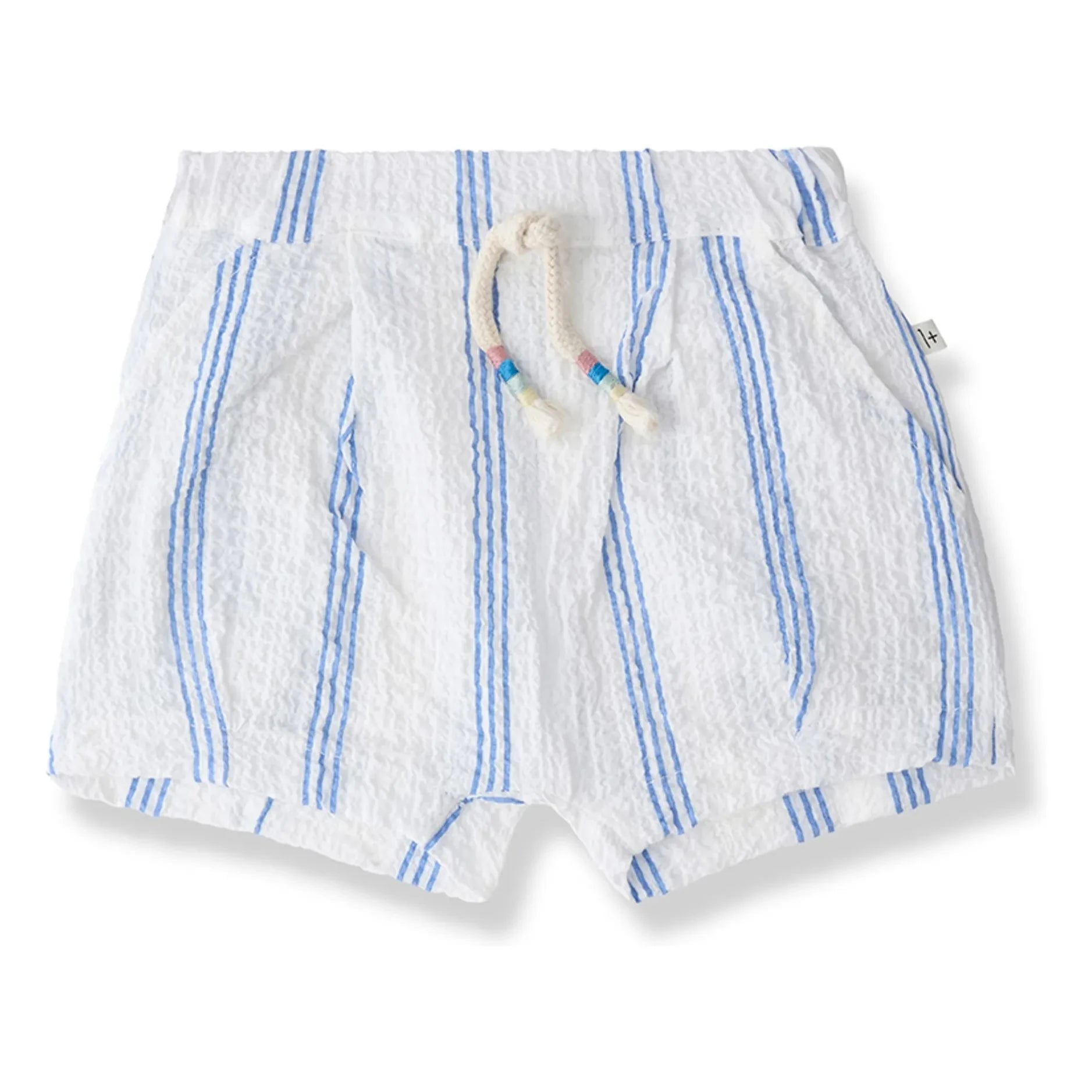 1+ in the family - Conca Gestreifte Bermuda-Shorts | Hellblau