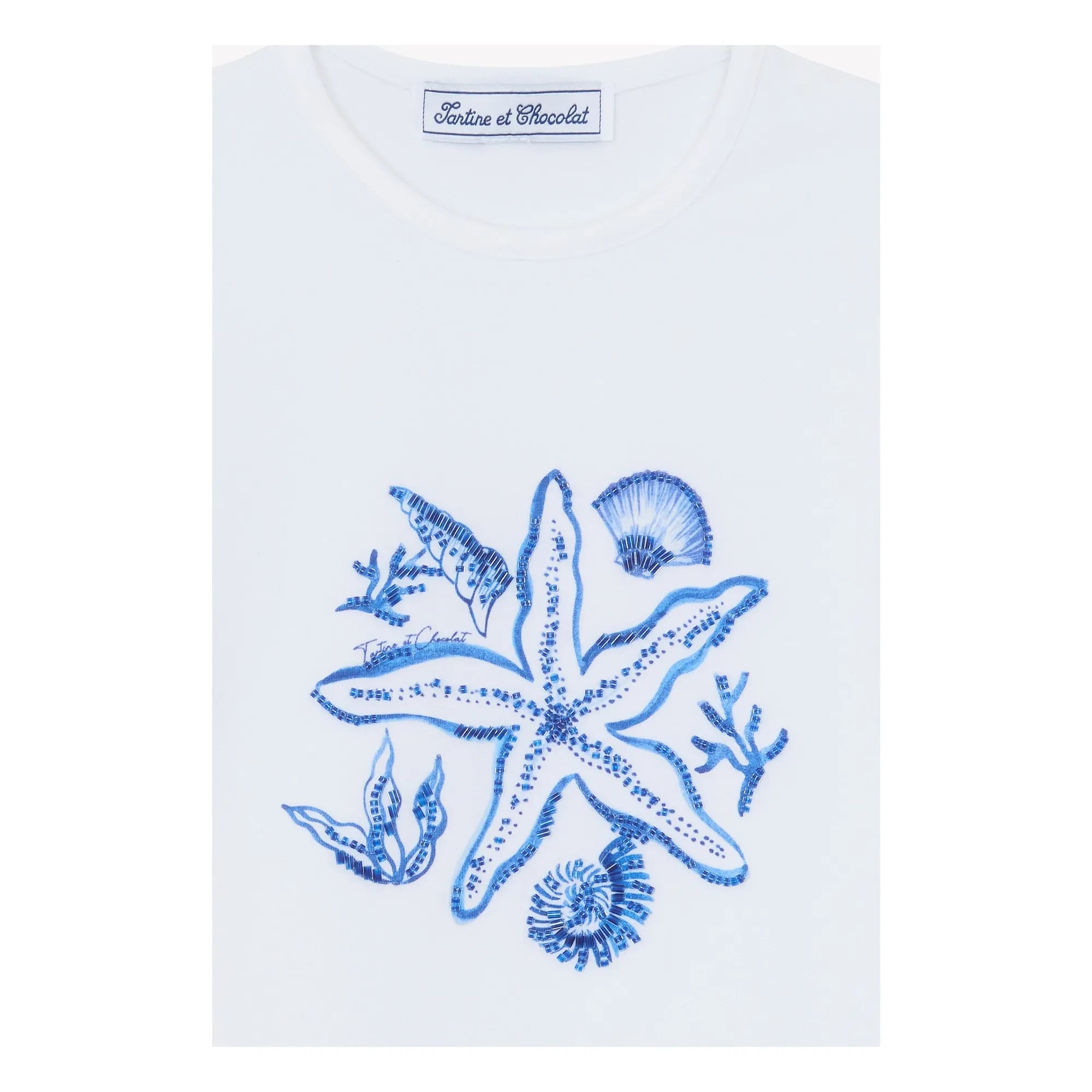 Tartine et Chocolat - Perlen-Seestern-T-Shirt | Weiß