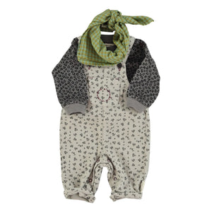 Piupiuchick - Baby-Strampler mit Blumenmuster | Hellgrau
