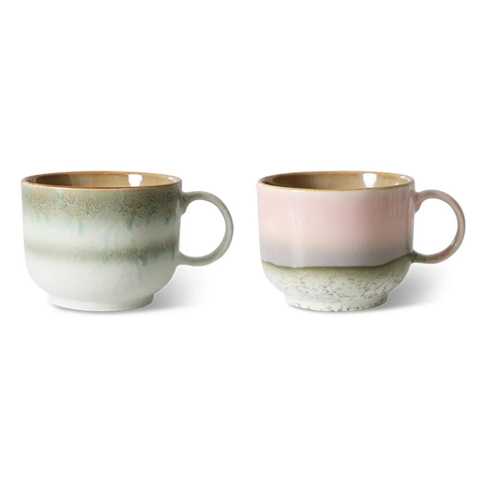 HKliving - Steingut Tassen - 2er Set | Rosa