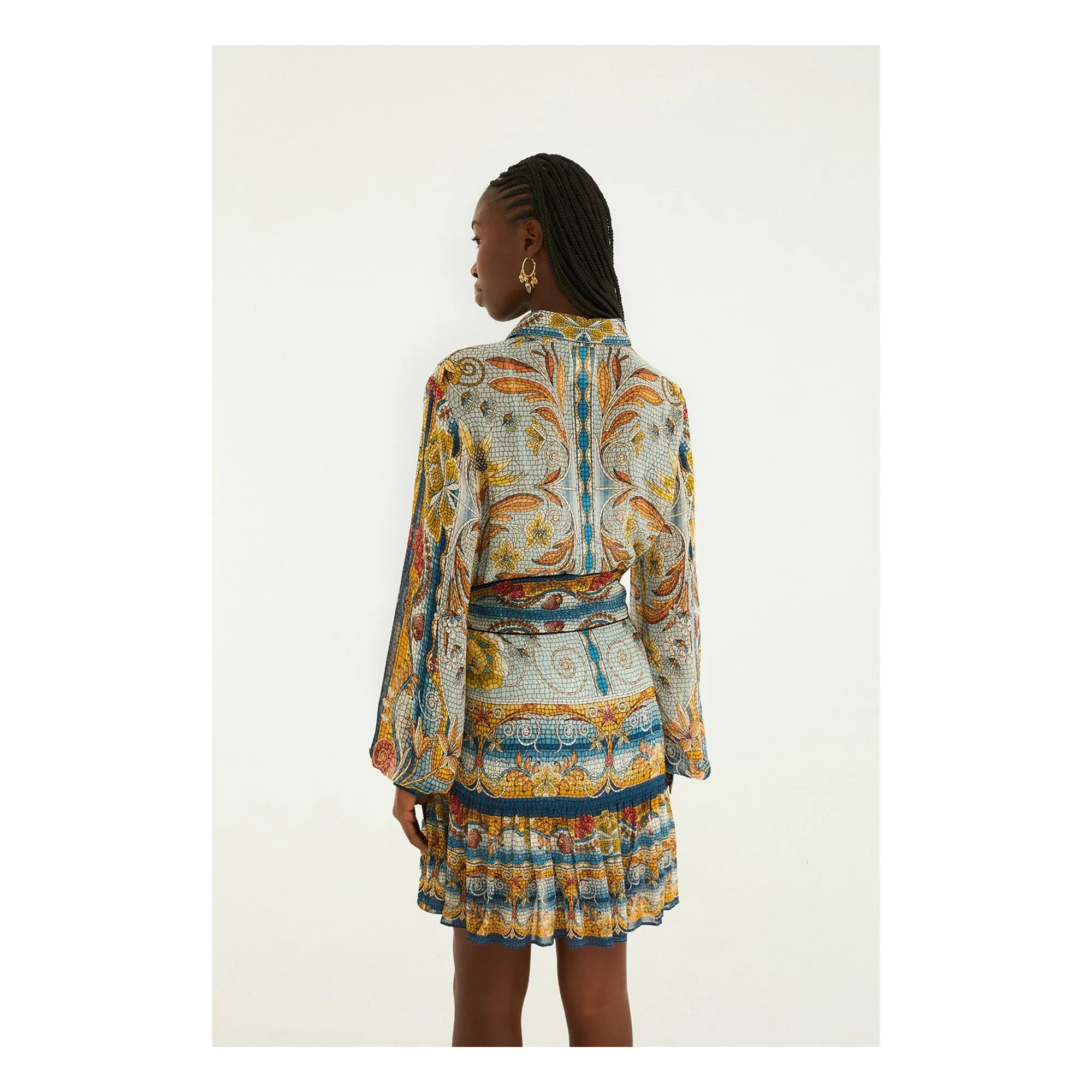 Farm Rio - Mosaic Garden Kleid | Blau