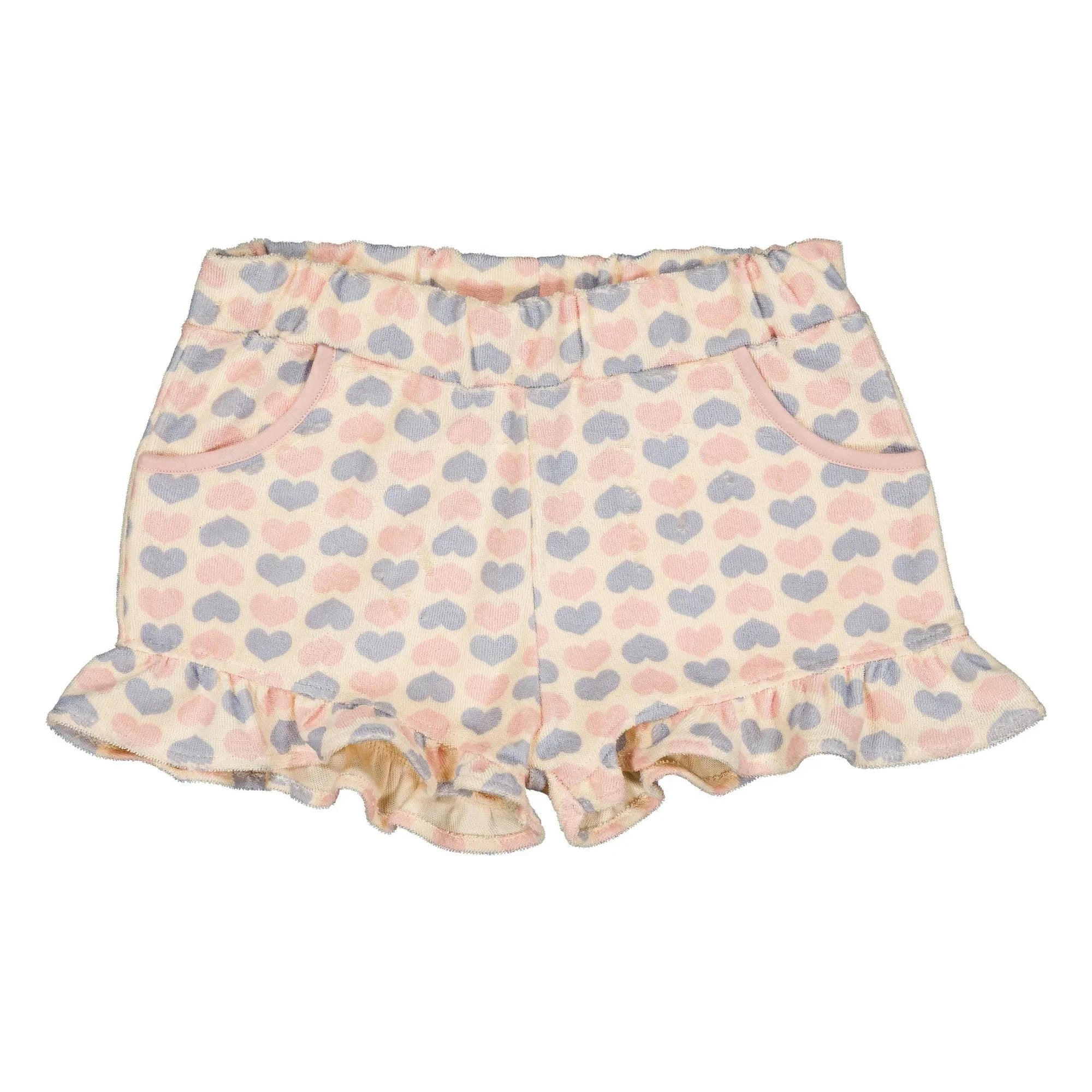 Louis Louise - Astrée Rüschen-Shorts aus Terry-Stoff mit Herzen | Puderrosa