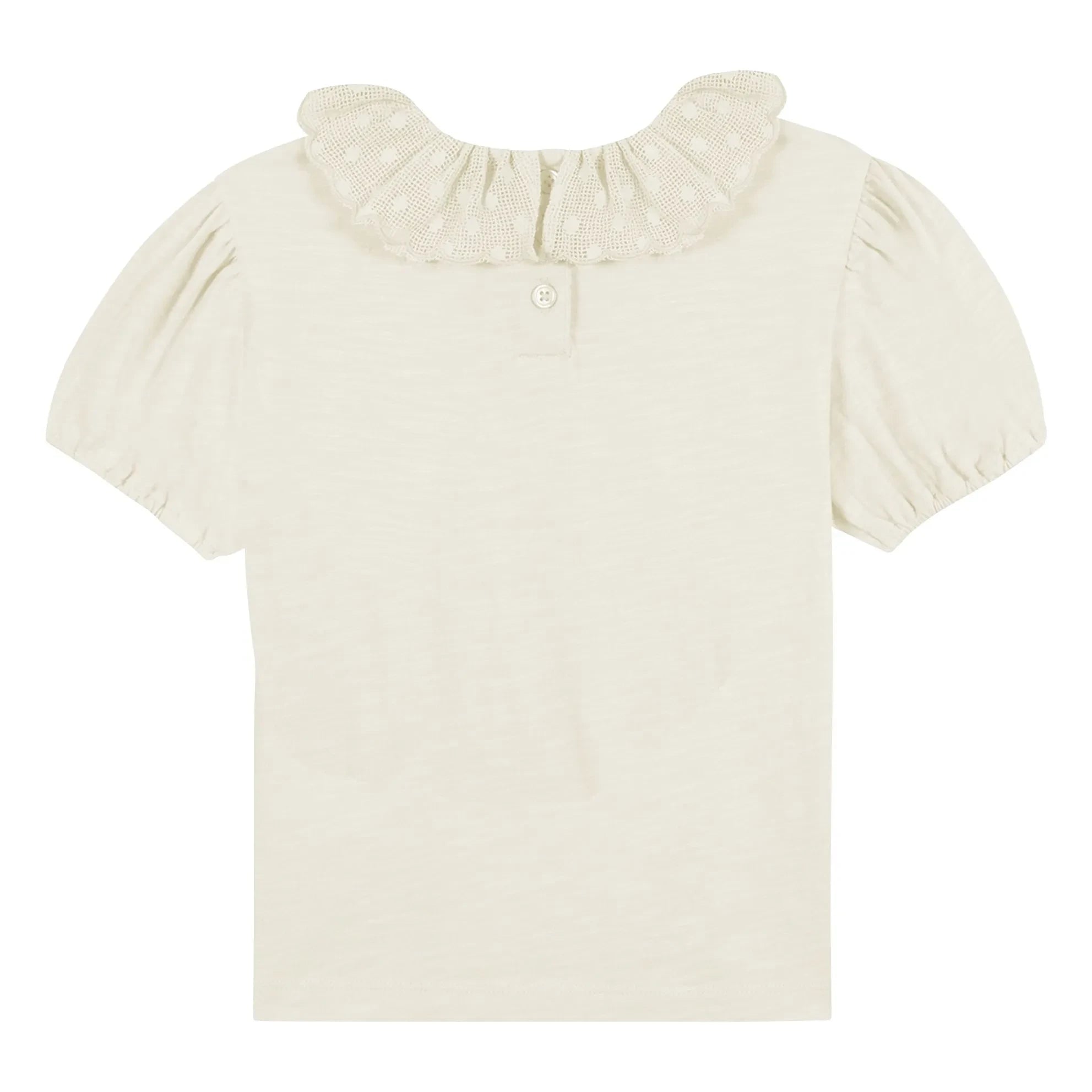 Bonton - T-Shirt mit besticktem Kragen Niris | Ecru